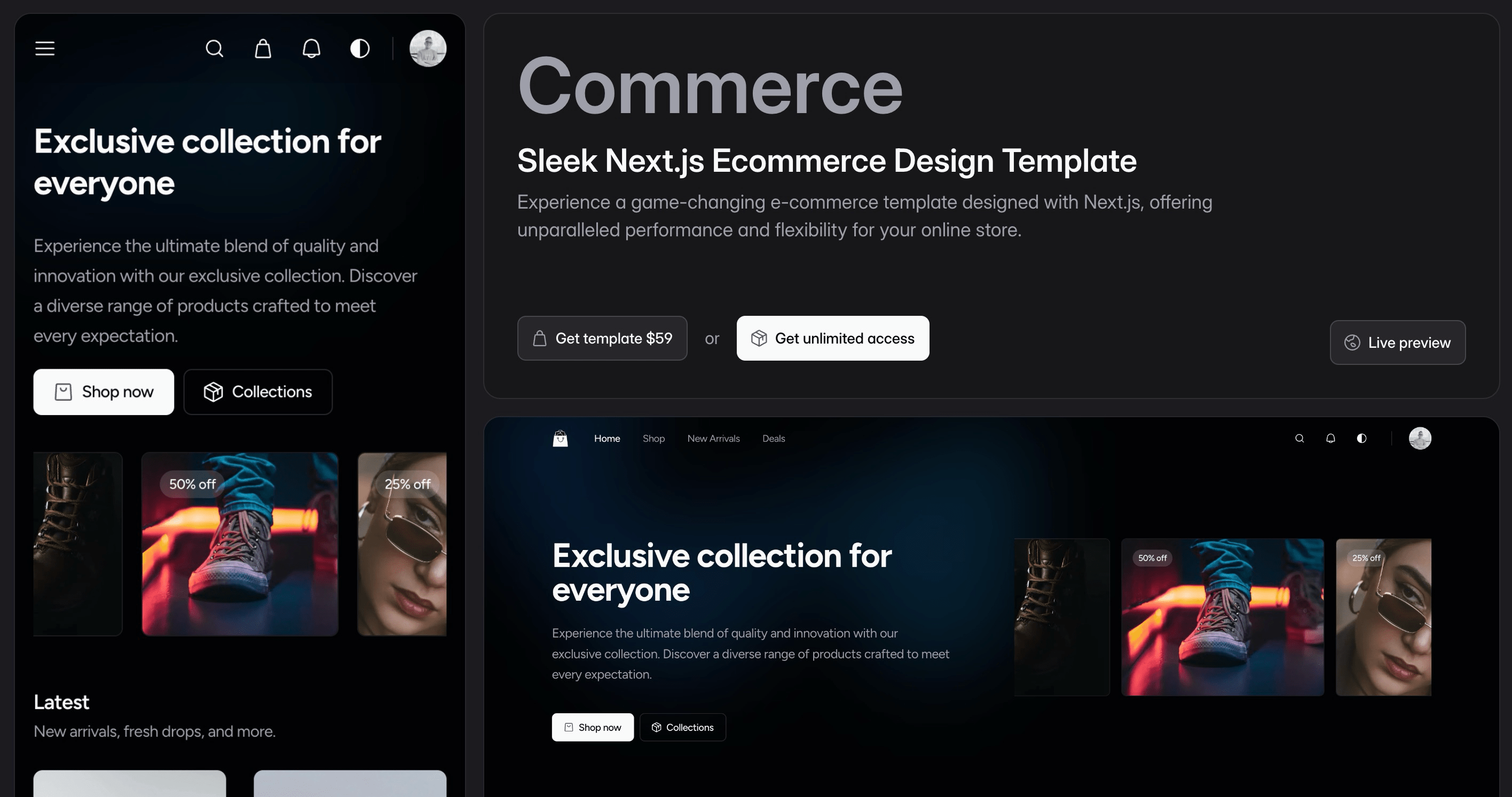 Commerce design template / Intent UI