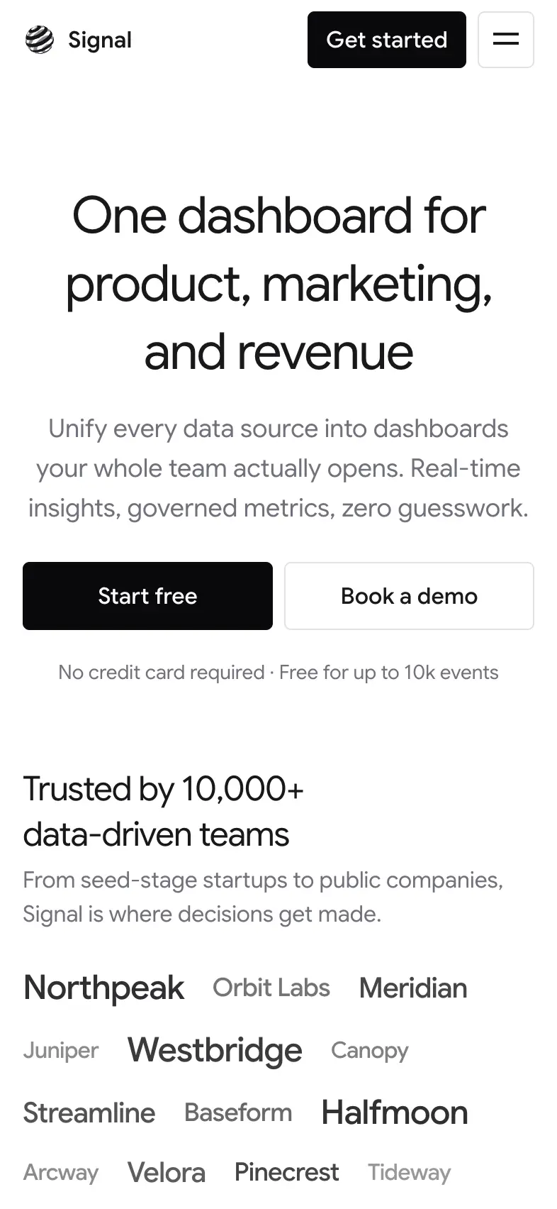 signal template screenshot on mobile