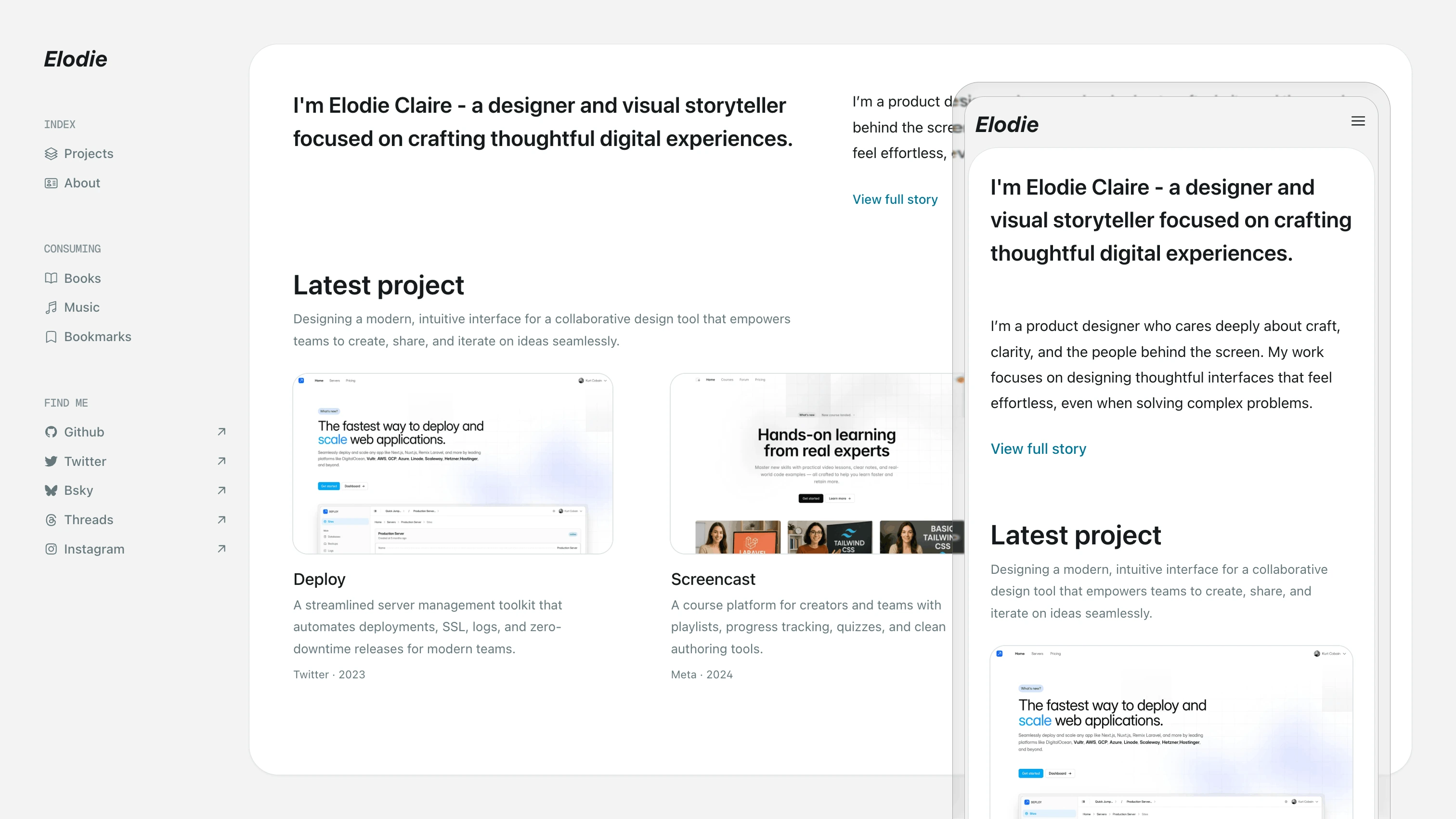 Simple personal website template