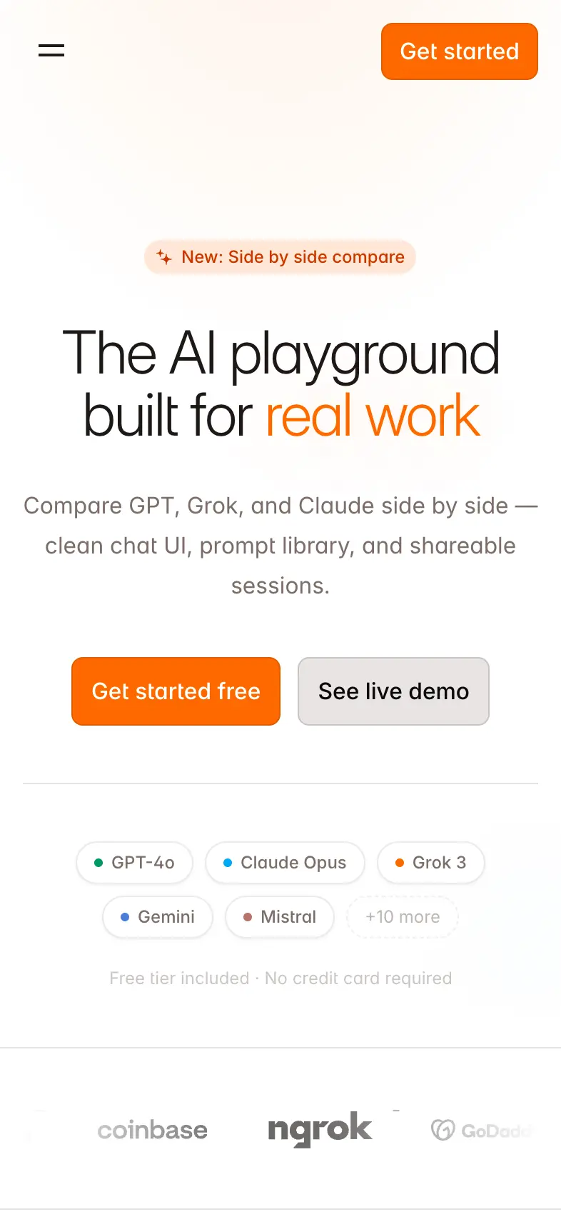 synth template screenshot on mobile