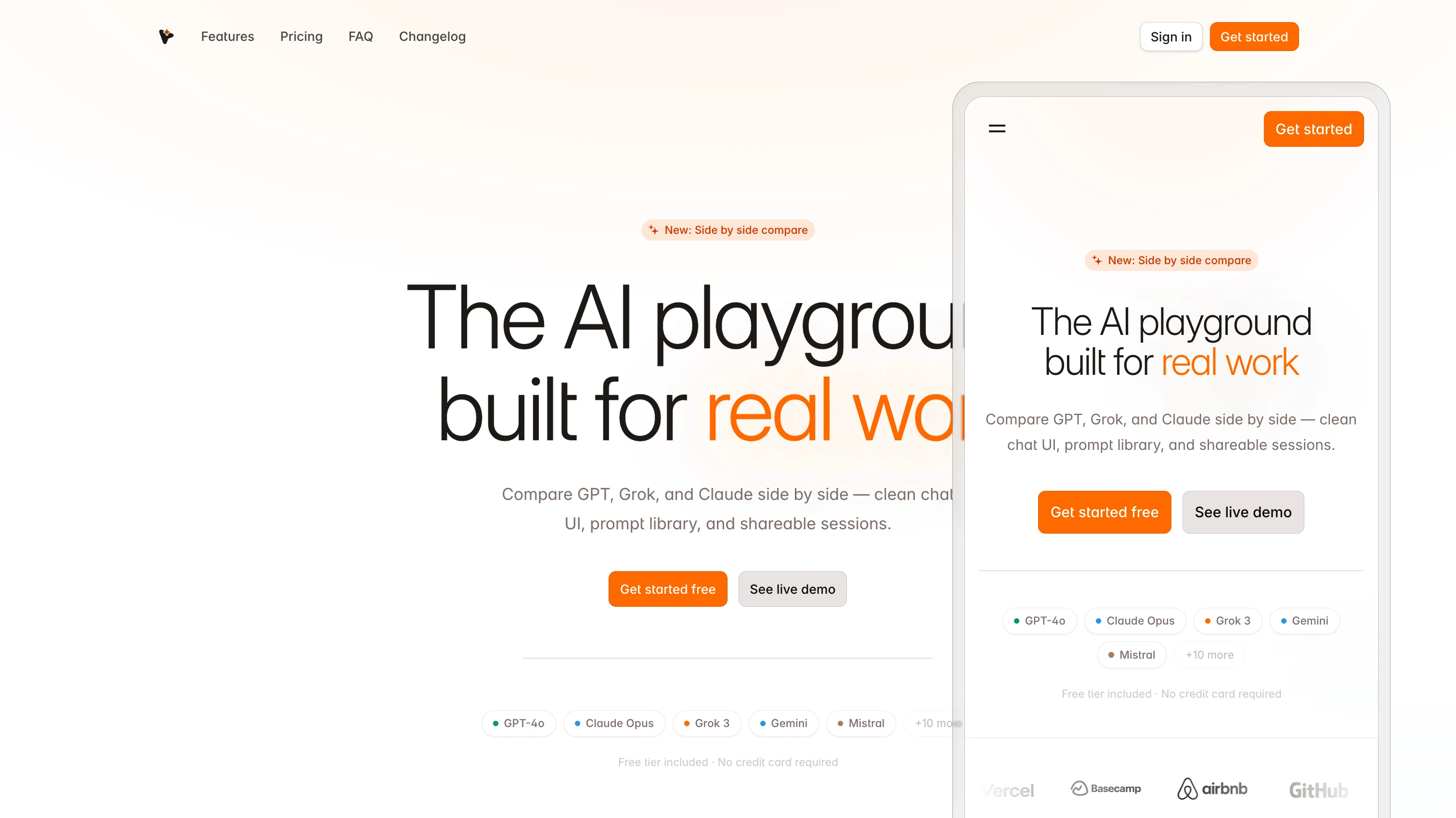 AI Playground Marketing Template