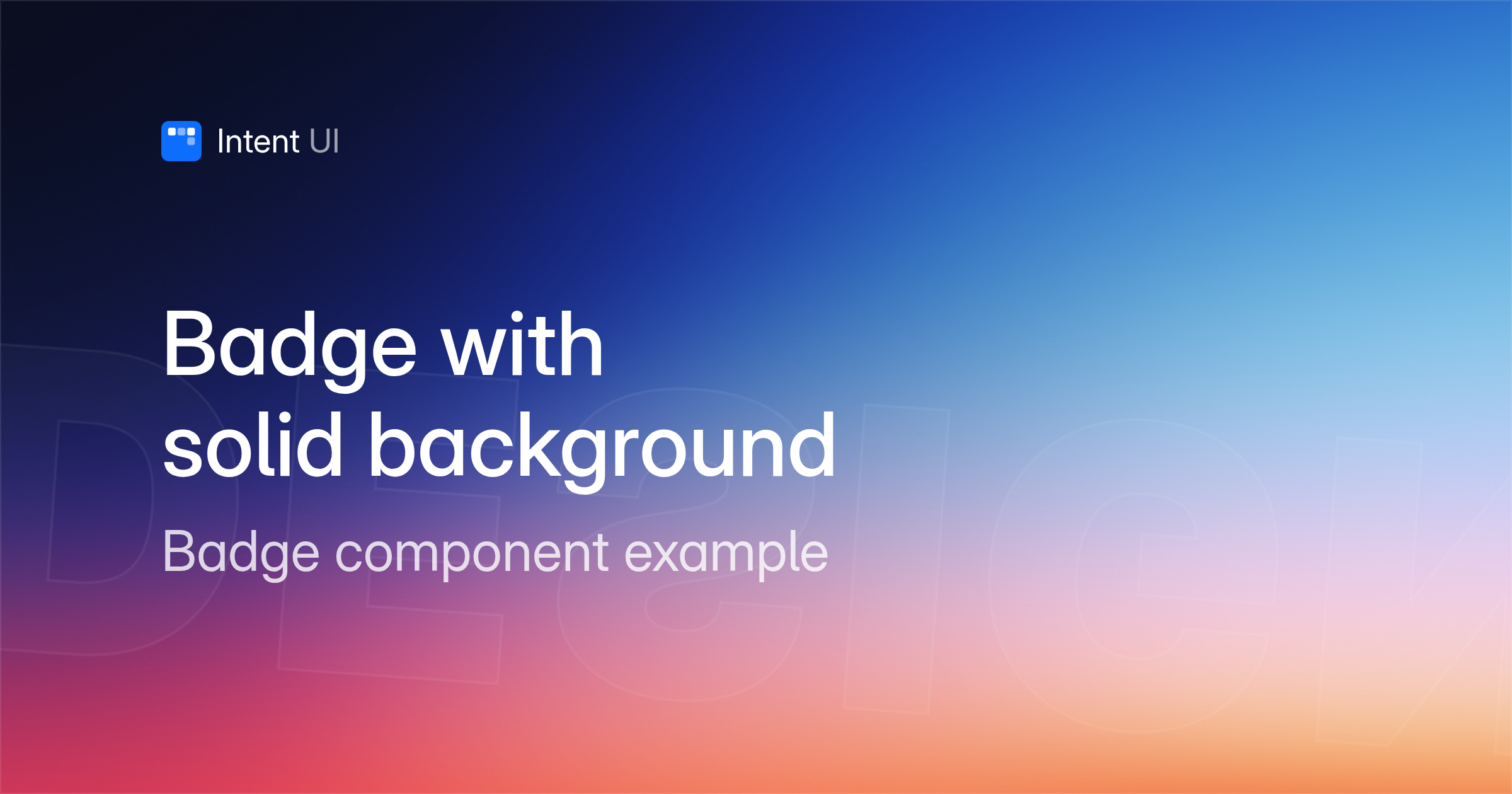 Patterns: Badge with solid background / Intent UI Design