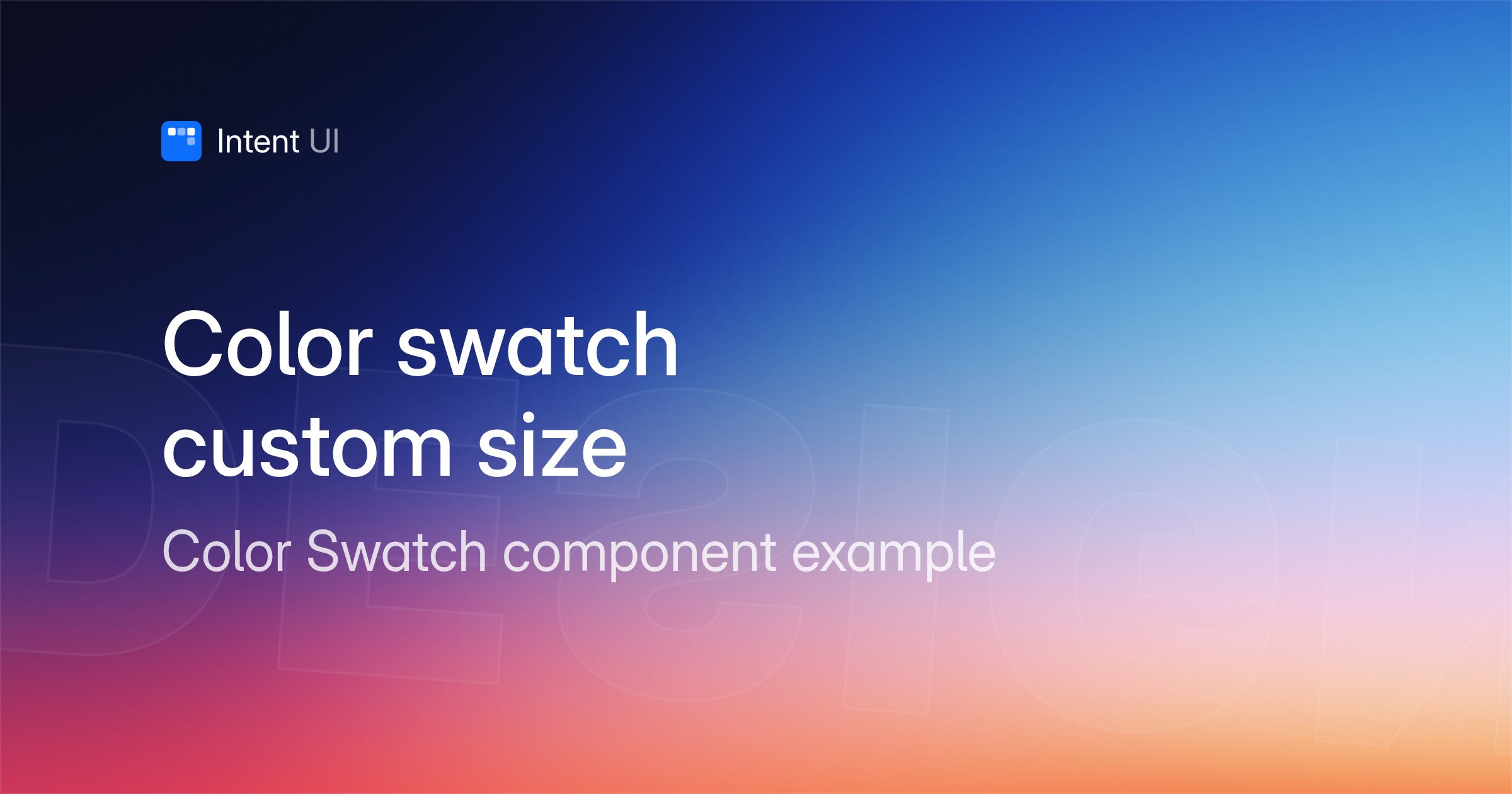 Patterns: Color swatch custom size / Intent UI Design