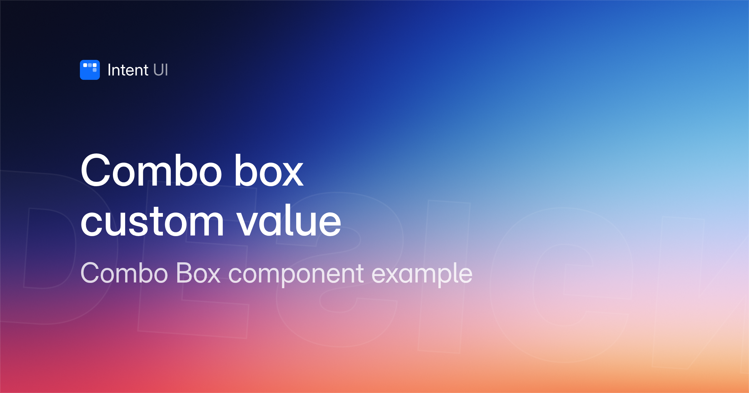 Patterns: Combo box custom value / Intent UI Design