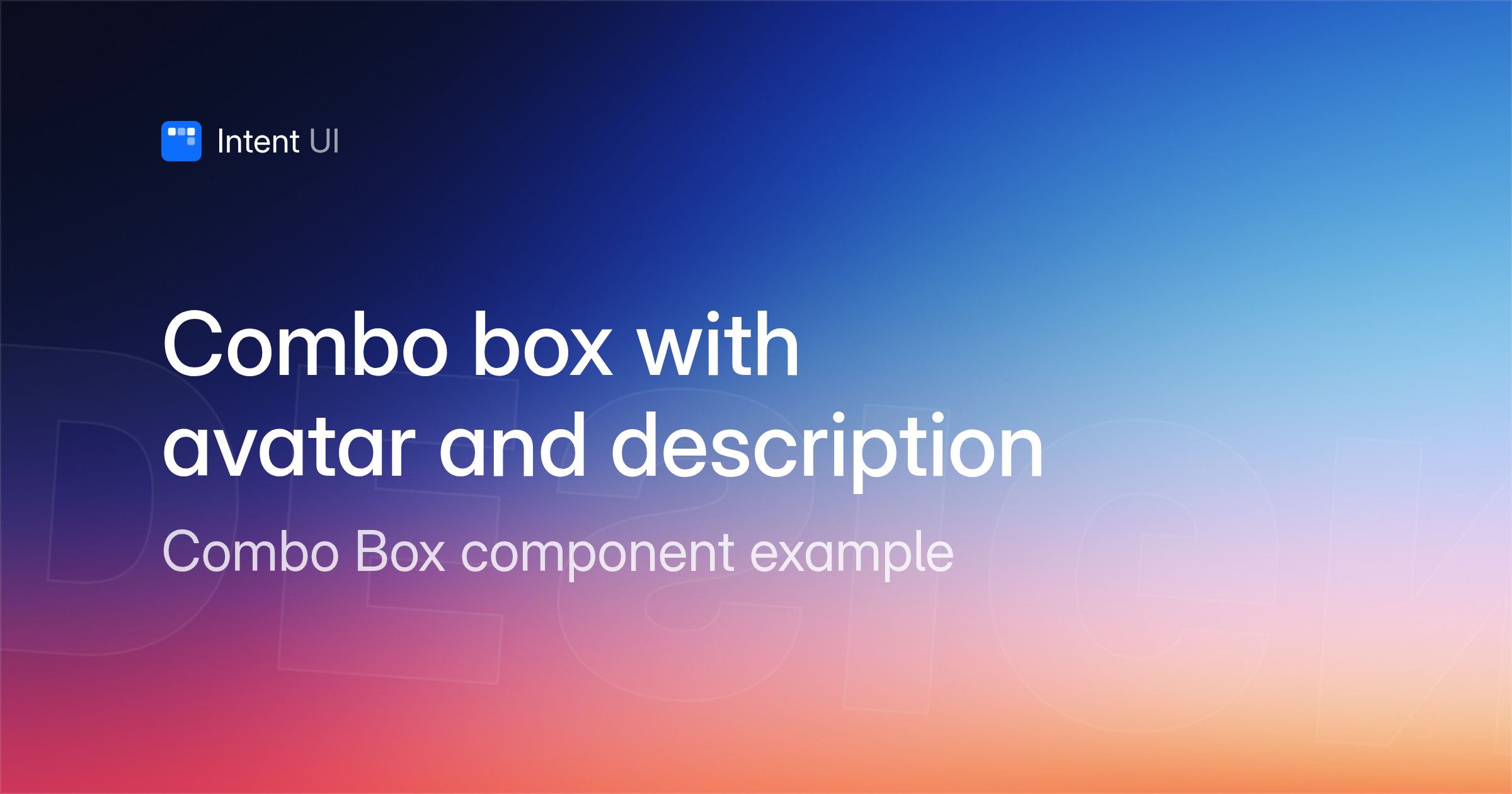 Patterns: Combo box with avatar and description / Intent UI Design