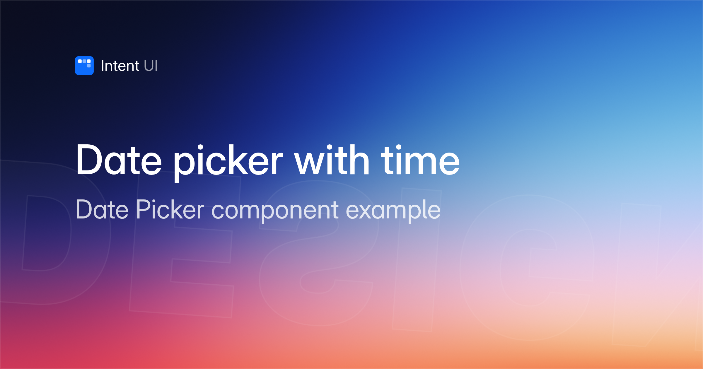 Patterns: Date picker with time / Intent UI Design