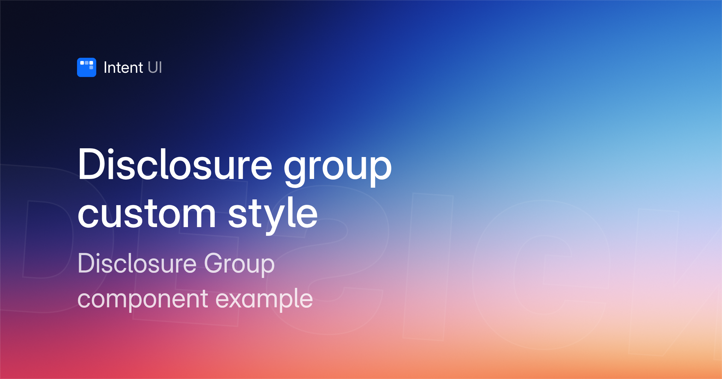 Patterns: Disclosure group custom style / Intent UI Design
