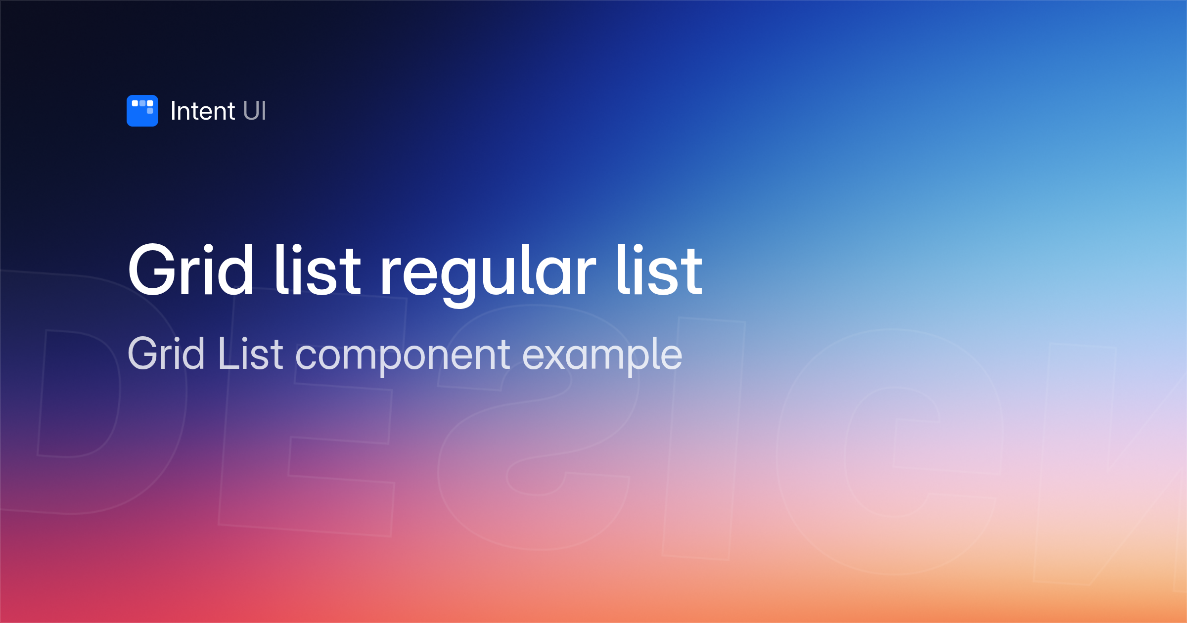 Patterns: Grid list regular list / Intent UI Design