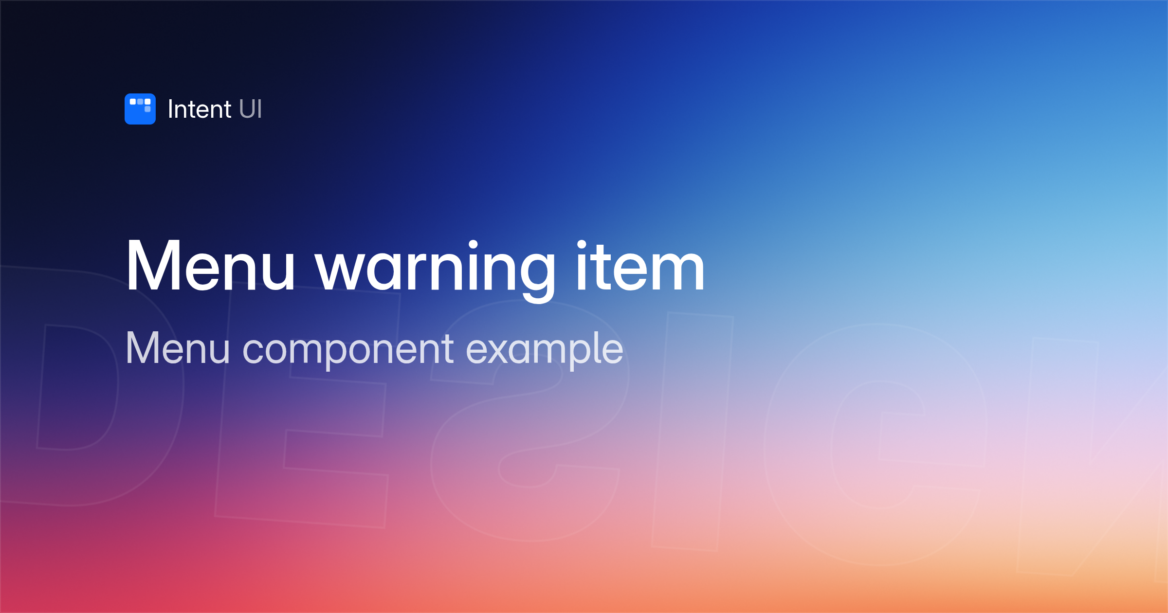 Patterns: Menu warning item / Intent UI Design