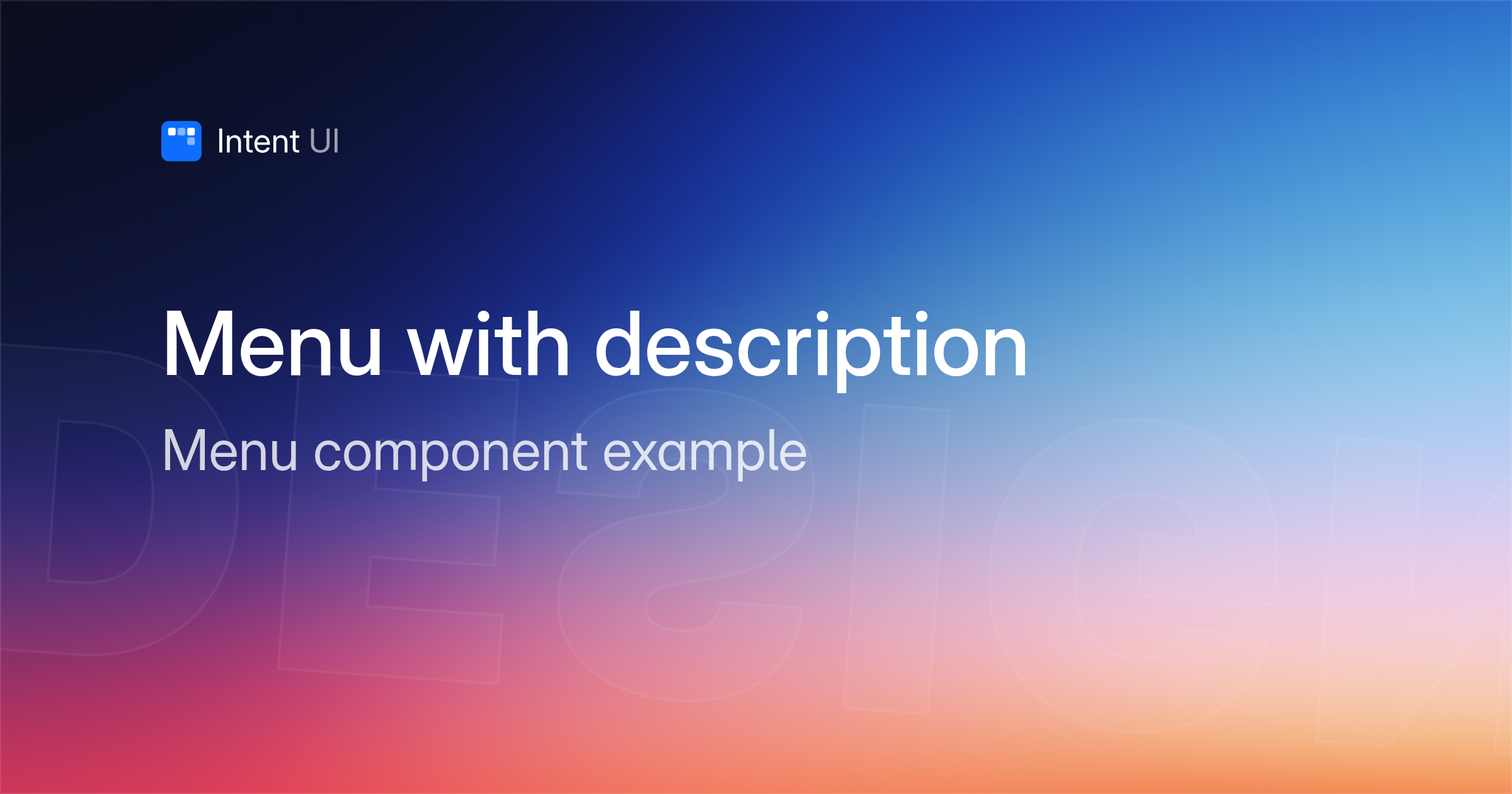 Patterns: Menu with description / Intent UI Design