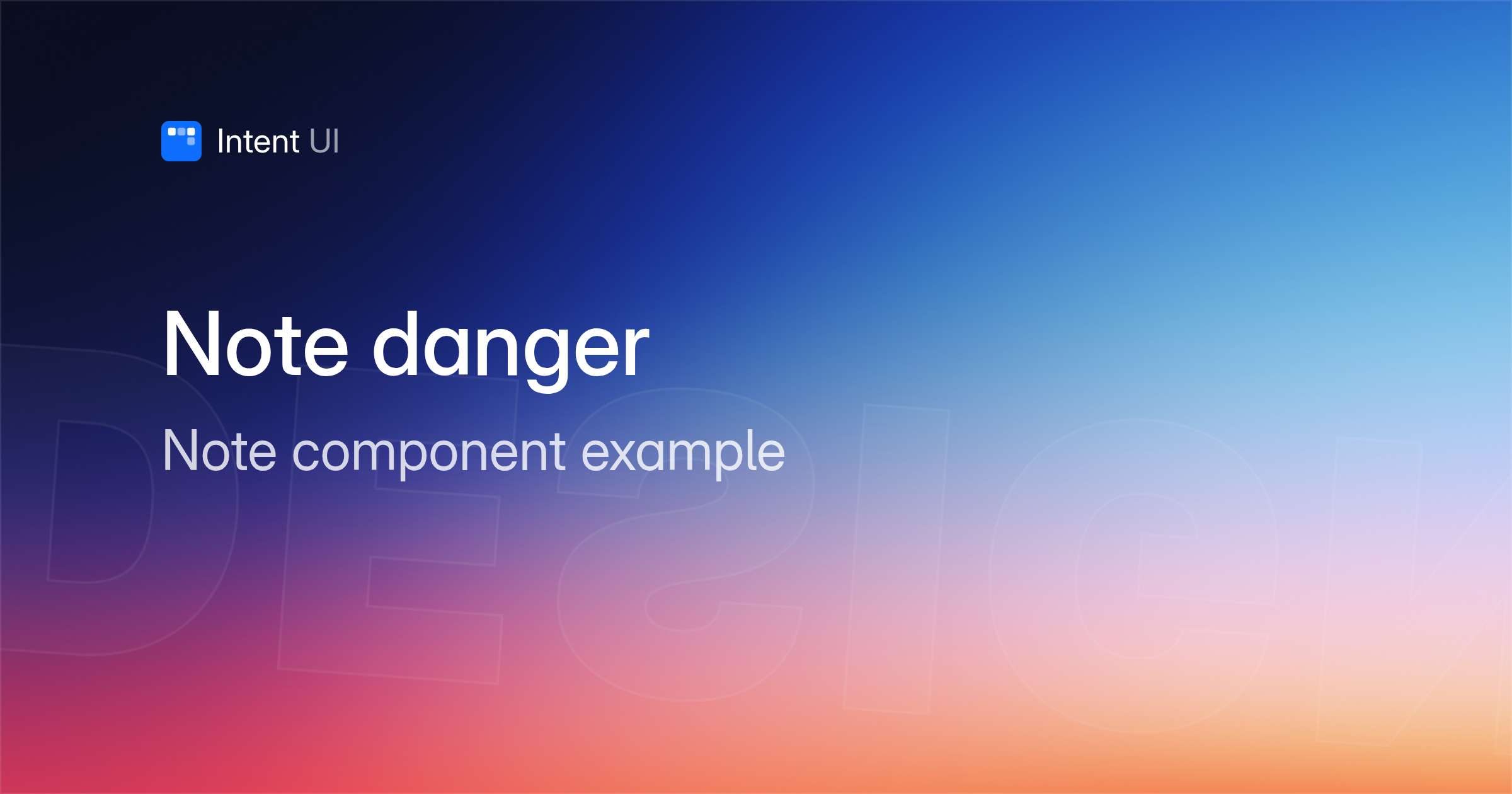 Patterns: Note danger / Intent UI Design