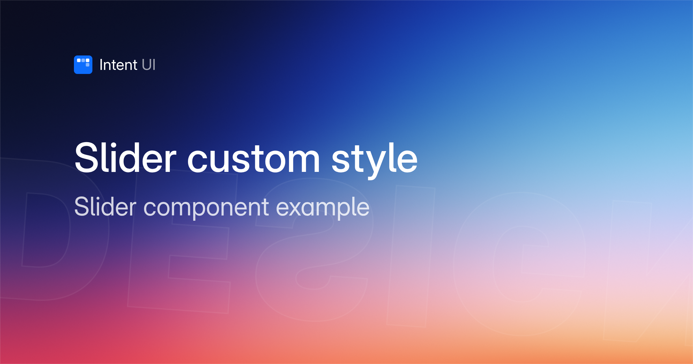 Patterns: Slider custom style / Intent UI Design