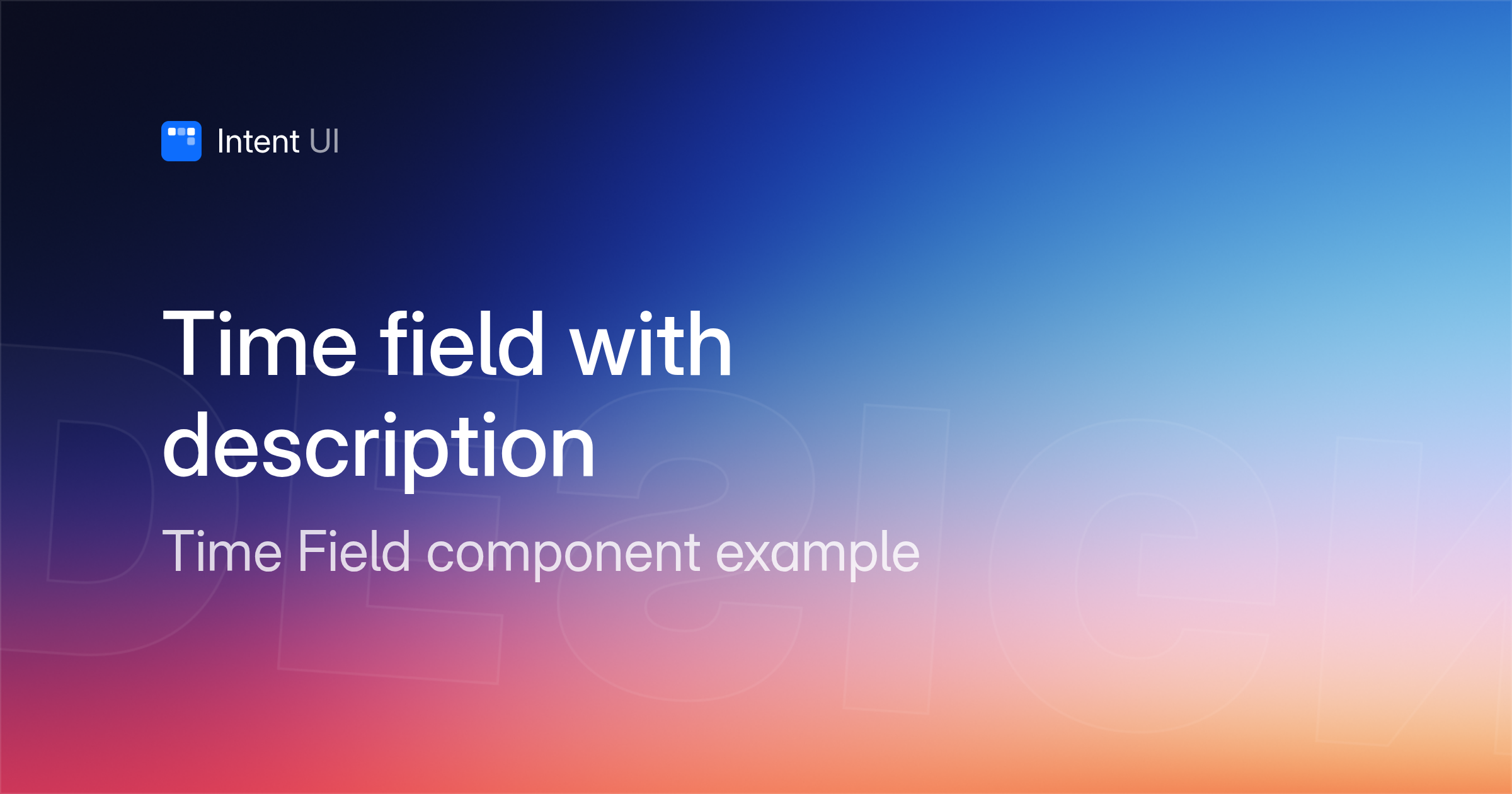 Patterns: Time field with description / Intent UI Design