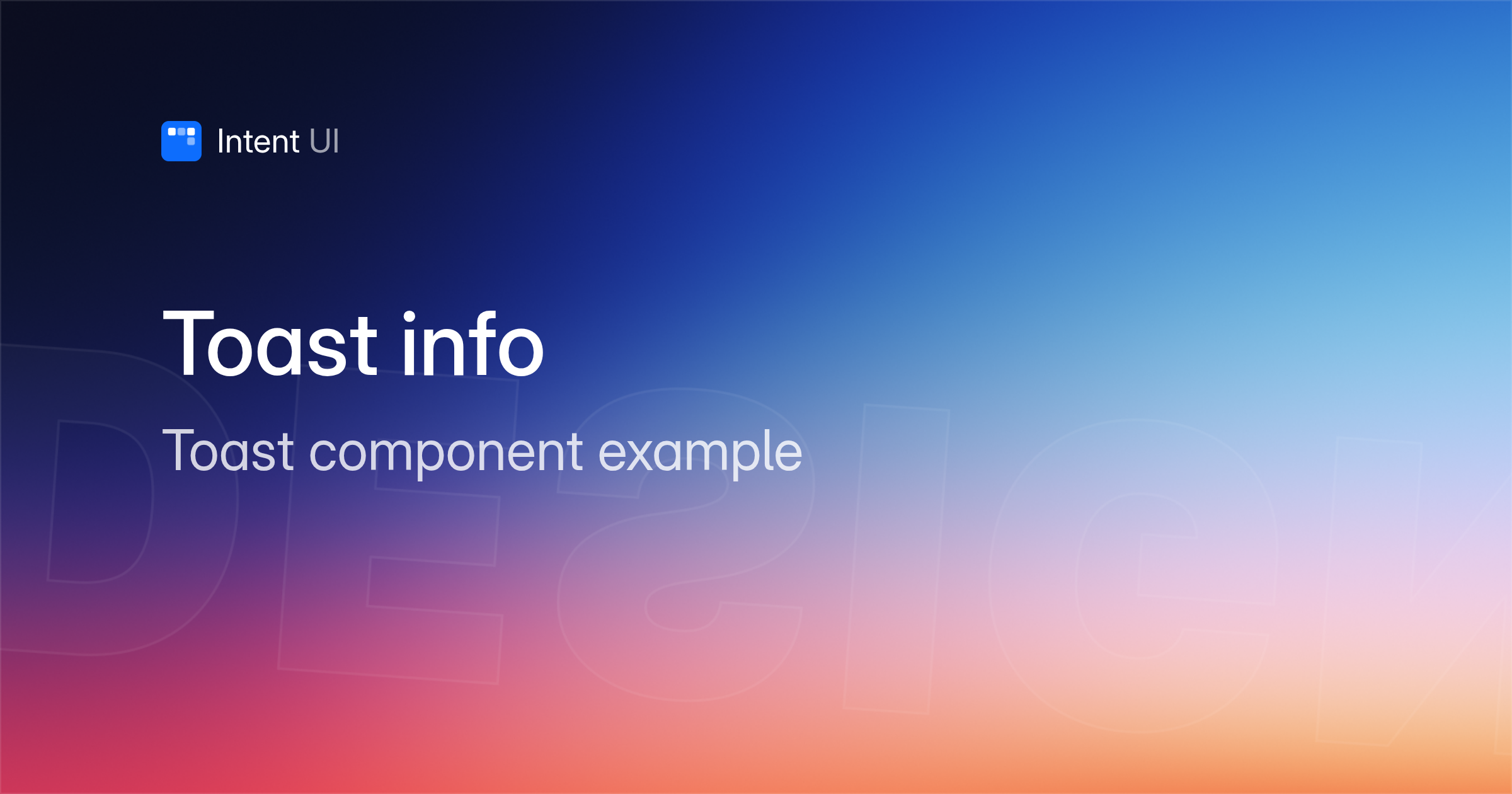 Patterns: Toast info / Intent UI Design
